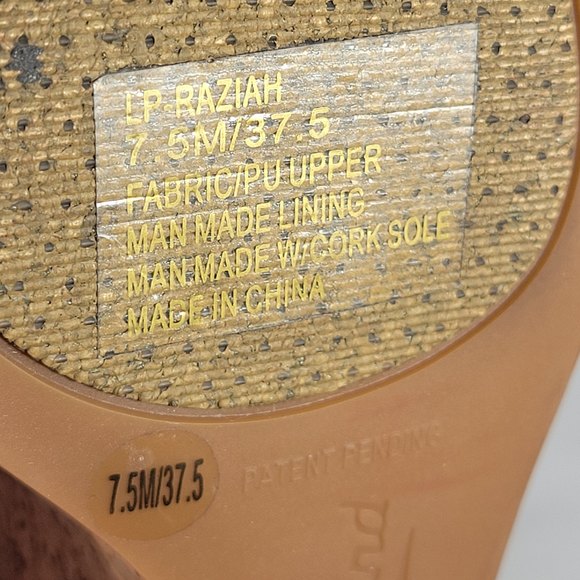 Lucky Brand Blue Wedges with Tan Cork Heel - Picture 6 of 6